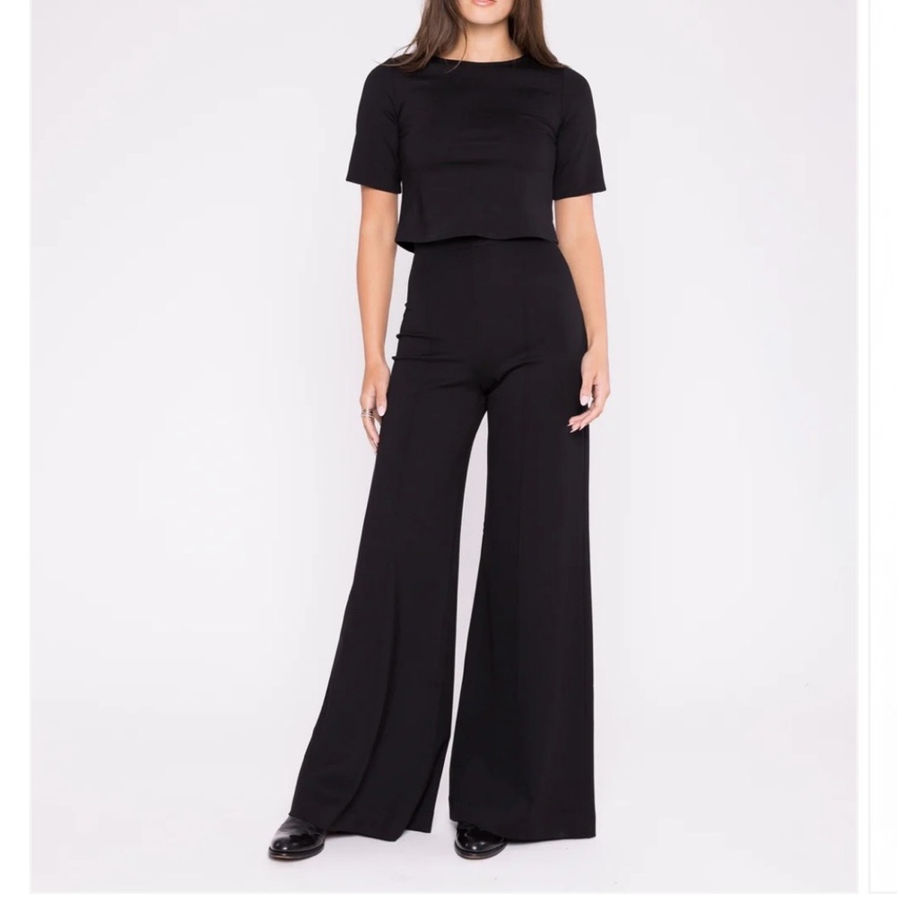 Women's Black Wide-Leg Jumpsuit